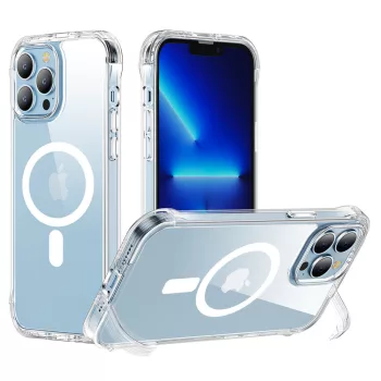   Joyroom Defender Kickstand iPhone 13 Pro MagSafe ütésálló hátlap, tok, átlátszó