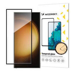   Wozinsky Samsung Galaxy S24 Ultra 5D Full Glue teljes kijelzős edzett üvegfólia (tempered glass) 9H keménységű, tokbarát, fekete