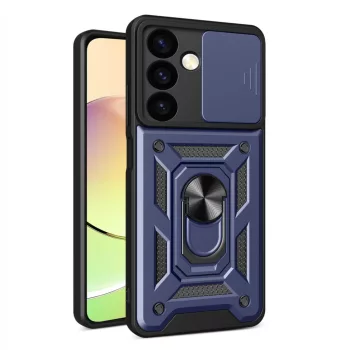   Hybrid Armor Camshield Samsung Galaxy A35 ütésálló hátlap, tok, sötétkék