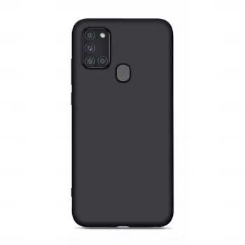   Silicone Case Soft Flexible Rubber Samsung Galaxy A21s hátlap, tok, fekete