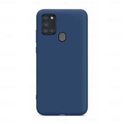   Silicone Case Soft Flexible Rubber Samsung Galaxy A21s hátlap, tok, kék