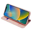 Dux Ducis Skin Pro iPhone 14 oldalra nyíló tok, rozé arany