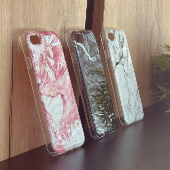 Wozinsky Marble cover iPhone 13 Pro márvány mintás hátlap, tok, rózsaszín