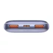 Baseus PPBD040005 Bipow Power Bank, hordozható külső akkumulátor 2xUSB/USB-C, USB-C kábellel, 10000 mAh, 22.5W, lila