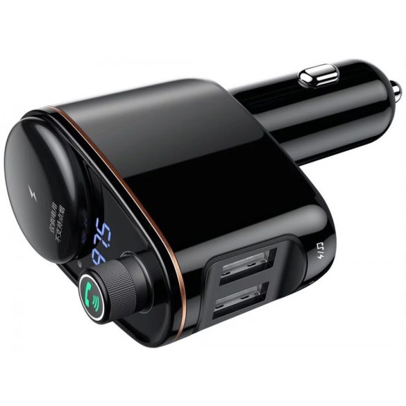 Baseus CCALL-RH01 univerzális autós szivargyújtó töltő és Bluetooth MP3/FM transmitter, 2xUSB, fekete