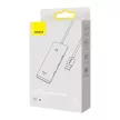Baseus Lite Series Hub 4in1 4xUSB-A 3.0, elosztó, USB-A kábellel, 25 cm, fehér