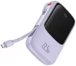 Baseus PPQD020105 Qpow Power Bank, hordozható külső akkumulátor USB/USB-C/Lightning, USB-C kábellel, 10000 mAh, 22.5W, lila