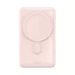 Baseus PPCX000004 Magnetic Bracket Power Bank and Wireless Charger, 10000 mAh, 20W hordozható külső akkumulátor és vezeték nélküli Qi és Magsafe töltő, USB-C/USB-C kábellel, rózsaszín