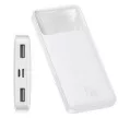 Baseus PPBD050102 Bipow PD Power Bank, hordozható külső akkumulátor 2xUSB/USB-C/micro USB, 20000 mAh, 15W, fehér