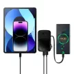 Baseus PPQD060101 Qpow Power Bank, hordozható külső akkumulátor USB/USB-C/Lightning, USB-C kábellel, 10000 mAh, 22.5W, fekete