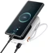 Baseus PPQD060302 Qpow Power Bank, hordozható külső akkumulátor USB/USB-C/Lightning, USB-C kábellel, 20000 mAh, 22.5W, fehér