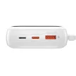 Baseus PPQD060302 Qpow Power Bank, hordozható külső akkumulátor USB/USB-C/Lightning, USB-C kábellel, 20000 mAh, 22.5W, fehér