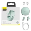 Baseus Encok WM01 Bluetooth 5.0 Earphone, Headset, vezeték nélküli töltés funkcióval, világoszöld