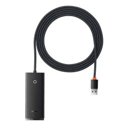   Baseus OS-Lite 4-Port Hub 4xUSB-A 3.0 elosztó, USB-A kábellel, 25cm, fekete