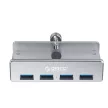 Orico 4in1 Hub 4xUSB-A 3.0, USB-A/USB-A kábellel, 100 cm, ezüst