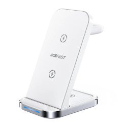   Acefast E15 3-in-1 Qi Wireless Charger, AirPods, Apple Watch és mobiltelefon vezeték nélküli töltő, 15W, fehér