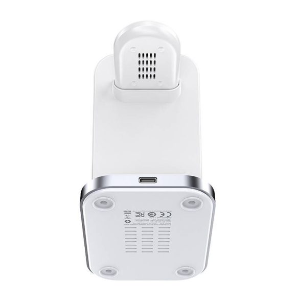 Acefast E15 3-in-1 Qi Wireless Charger, AirPods, Apple Watch és mobiltelefon vezeték nélküli töltő, 15W, fehér