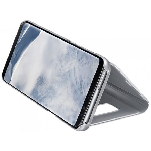 Clear View Case cover Samsung Galaxy A20s oldalra nyíló tok, ezüst