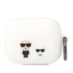   Karl Lagerfeld Airpods 3 Silicone Karl & Choupette (KLACAPSILKCW) tok, fehér