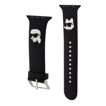   Karl Lagerfeld Karl and Choupette Head NFT Watch óraszíj (KLAWLSLKCNK) Apple Watch 42/44/45/49 mm szilikon óraszíj, fekete