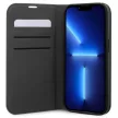 Karl Lagerfeld KLBKP14LSANKCPG Saffiano Karl & Choupette iPhone 14 Pro 6.1" oldalra nyíló tok, ezüst