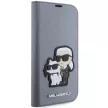 Karl Lagerfeld KLBKP14XSANKCPG Saffiano Karl & Choupette Karl & Choupette iPhone 14 Pro Max 6.7" oldalra nyíló tok, ezüst