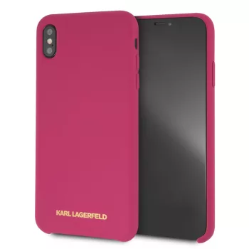   Karl Lagerfeld iPhone Xs Max Silicone Case Soft Touch (KLHCI65SLROG) hátlap, tok, rózsaszín