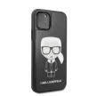 Karl Lagerfeld iPhone 11 Pro Glitter Iconic Full Body (KLHCN58DLFKBK) hátlap, tok, fekete