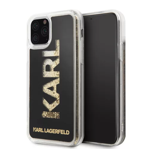 Karl Lagerfeld iPhone 11 Pro Karl Logo Glitter (KLHCN58KAGBK) hátlap, tok, fekete