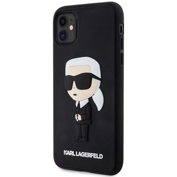Karl Lagerfeld iPhone 11/Xr Rubber Ikonik 3D (KLHCN613DRKINK) hátlap, tok, fekete