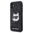 Karl Lagerfeld iPhone 11/XR Glitter Choupette (KLHCN61G2CPK) hátlap, tok, fekete