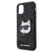 Karl Lagerfeld iPhone 11/XR Glitter Choupette (KLHCN61G2CPK) hátlap, tok, fekete