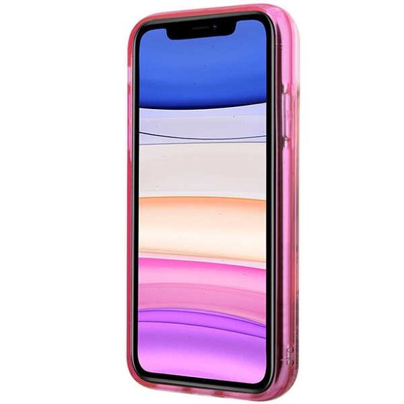 Karl Lagerfeld iPhone 11 Glitter Choupette Head (KLHCN61LNCHCP) hátlap, tok, rózsaszín