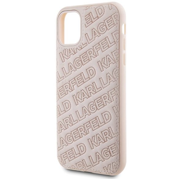 Karl Lagerfeld iPhone 11/XR Quilted K Pattern (KLHCN61PQKPMP) hátlap, tok, rózsaszín