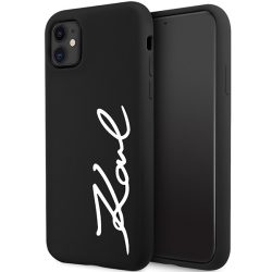   Karl Lagerfeld iPhone 11/Xr Silicone Signature (KLHCN61SKSVGK) hátlap, tok, fekete