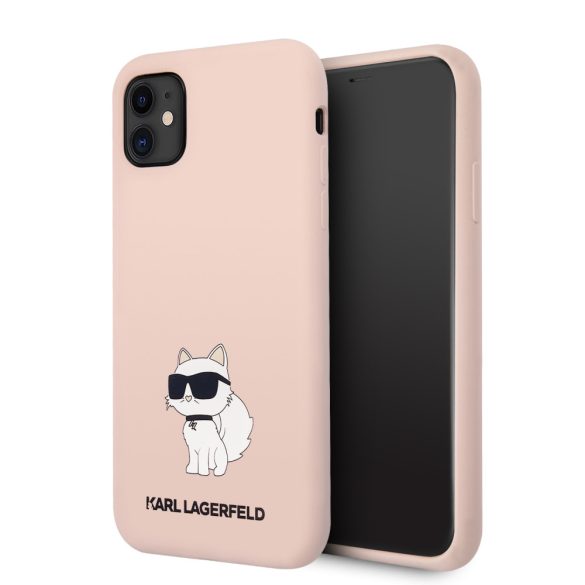 Karl Lagerfeld iPhone 11 Silicone Choupette (KLHCN61SNCHBCP) hátlap, tok, rózsaszín