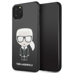   Karl Lagerfeld iPhone 11 Pro Max Glitter Iconic Full Body (KLHCN65DLFKBK) hátlap, tok, fekete