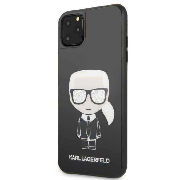 Karl Lagerfeld iPhone 11 Pro Max Glitter Iconic Full Body (KLHCN65DLFKBK) hátlap, tok, fekete