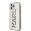 Karl Lagerfeld iPhone 12 Pro Max Karl Logo Glitter Mirror (KLHCP12LKLMLGR) hátlap, tok, ezüst
