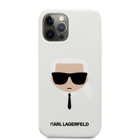 Karl Lagerfeld iPhone 12 Pro Max Silicone Karl's Head (KLHCP12LSLKHWH) hátlap, tok, fehér