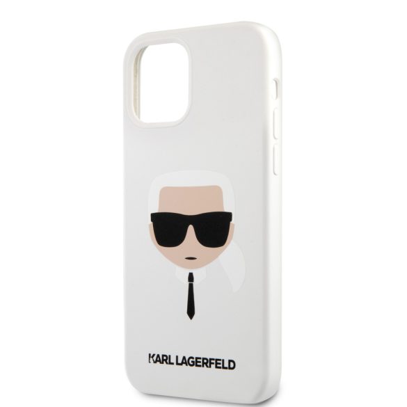Karl Lagerfeld iPhone 12 Pro Max Silicone Karl's Head (KLHCP12LSLKHWH) hátlap, tok, fehér