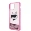 Karl Lagerfeld iPhone 12/ 12 Pro Glitter Choupette Head (KLHCP12MLNCHCP) hátlap, tok, rózsaszín