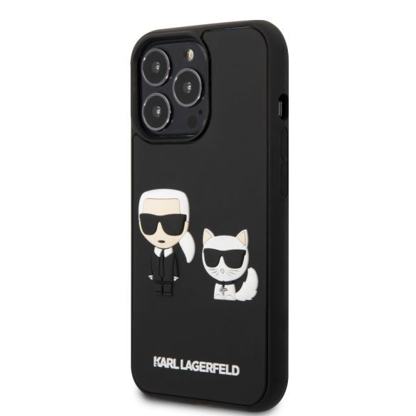 Karl Lagerfeld iPhone 13 Pro Karl & Choupette Iconic 3D (KLHCP13L3DRKCK) hátlap, tok, fekete