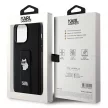 Karl Lagerfeld iPhone 13/13 Pro Gripstand Saffiano Choupette Pins (KLHCP13LGSACHPK) hátlap, tok, fekete
