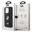 Karl Lagerfeld KLHCP13LGSAKCPK Gripstand Saffiano Karl&Choupette Pins iPhone 13/13 Pro 6.1", hátlap, tok, fekete