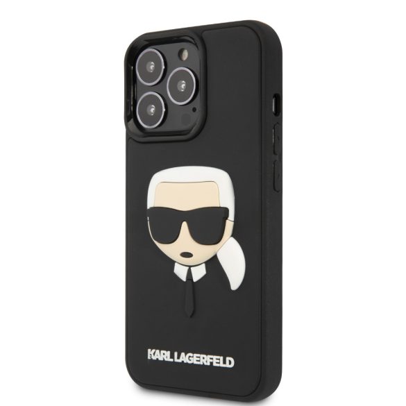 Karl Lagerfeld iPhone 13 Pro 3D Rubber Karl's Head (KLHCP13LKH3DBK) hátlap, tok, fekete