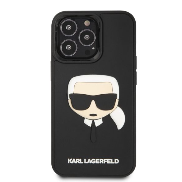 Karl Lagerfeld iPhone 13 Pro 3D Rubber Karl's Head (KLHCP13LKH3DBK) hátlap, tok, fekete