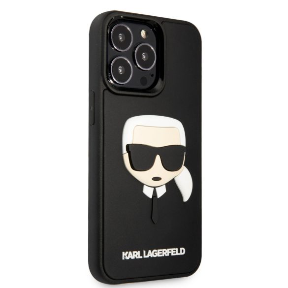 Karl Lagerfeld iPhone 13 Pro 3D Rubber Karl's Head (KLHCP13LKH3DBK) hátlap, tok, fekete