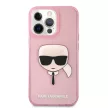 Karl Lagerfeld iPhone 13 Pro Karl Head Glitter (KLHCP13LKHTUGLP) hátlap, tok, rózsaszín