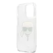 Karl Lagerfeld iPhone 13 Pro Karl Head Glitter (KLHCP13LKHTUGLS) hátlap, tok, ezüst